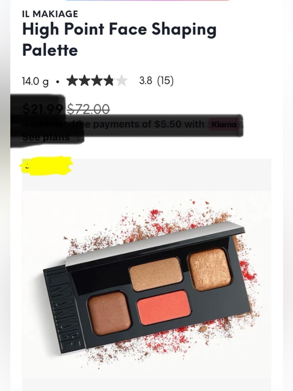 Il Makiage High Point Face Shaping Palette in DEEP NEW! RV$72 Warm Bronze Coral - Picture 6 of 9
